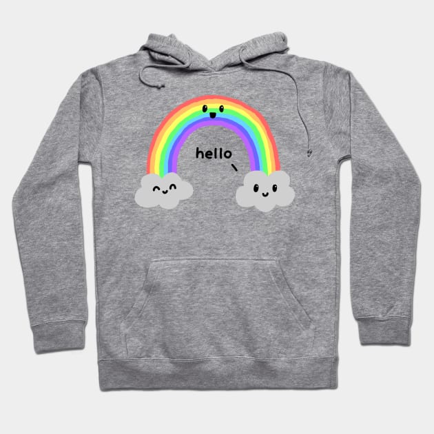 hello happy rainbow Hoodie by Manicdoodler